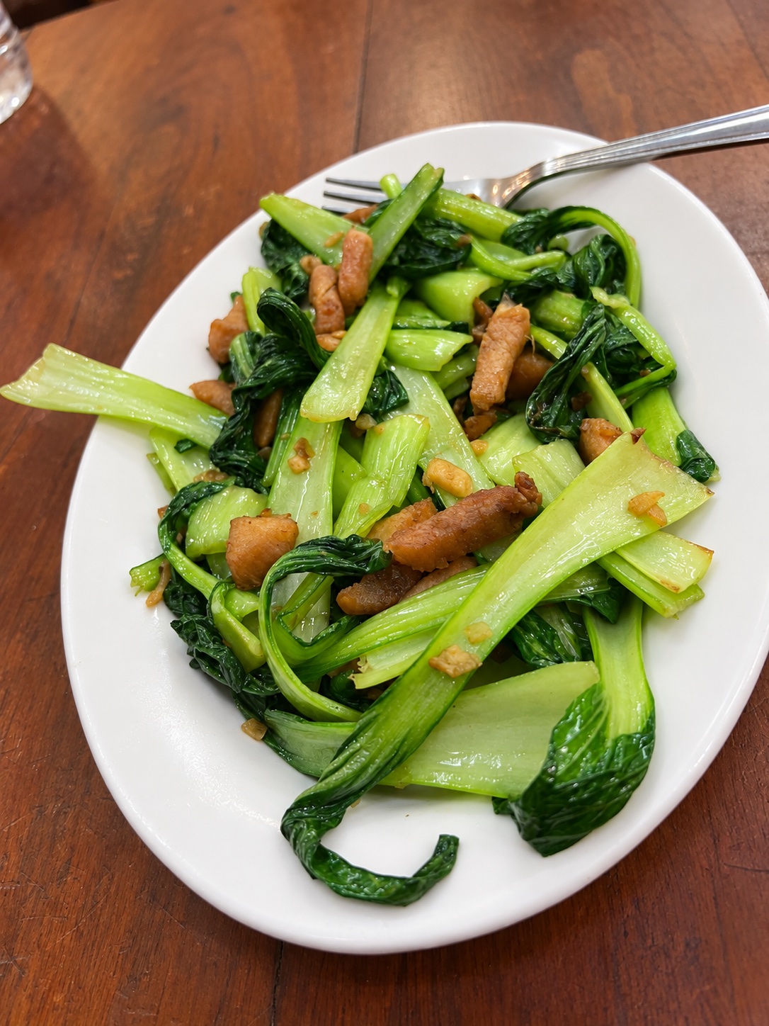 Freshly cooked leafy greens served at Mohammad Restaurant